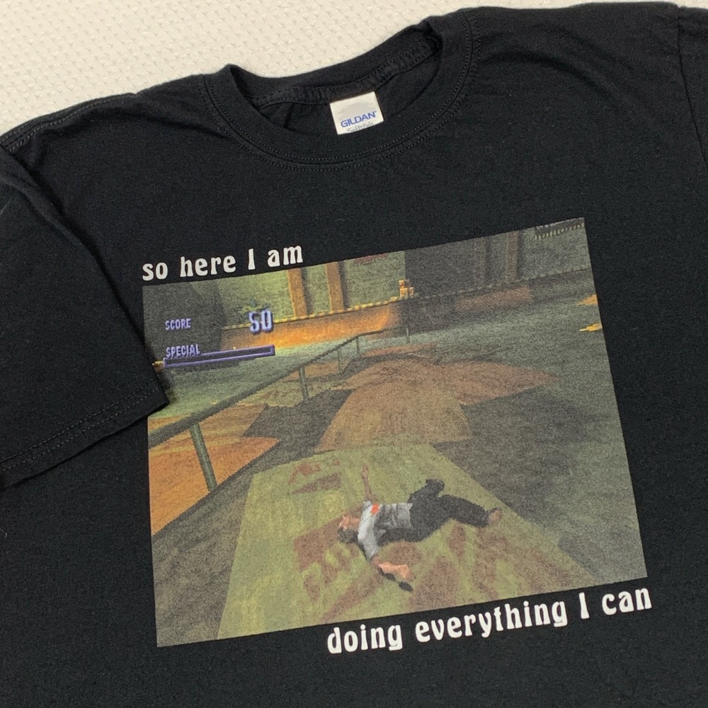 Tony Hawk Pro Skater Graphic T-Shirt Mens Large Black Goldfinger Superman Gamer